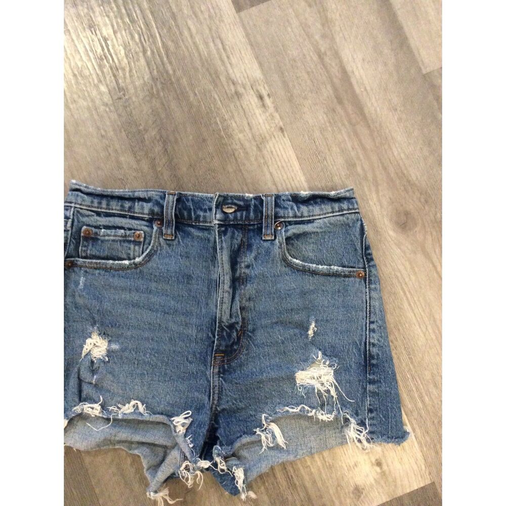 Abercrombie Fitch Mom Shorts Destroyed High Rise 25/0 Distressed